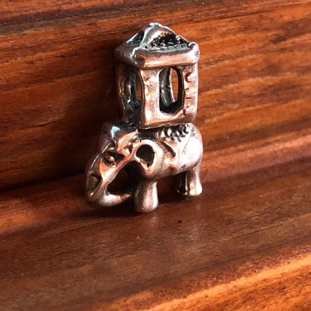 European Bracelet Charm - Pandora/Chamilia Style- Silver Tone Elephant
